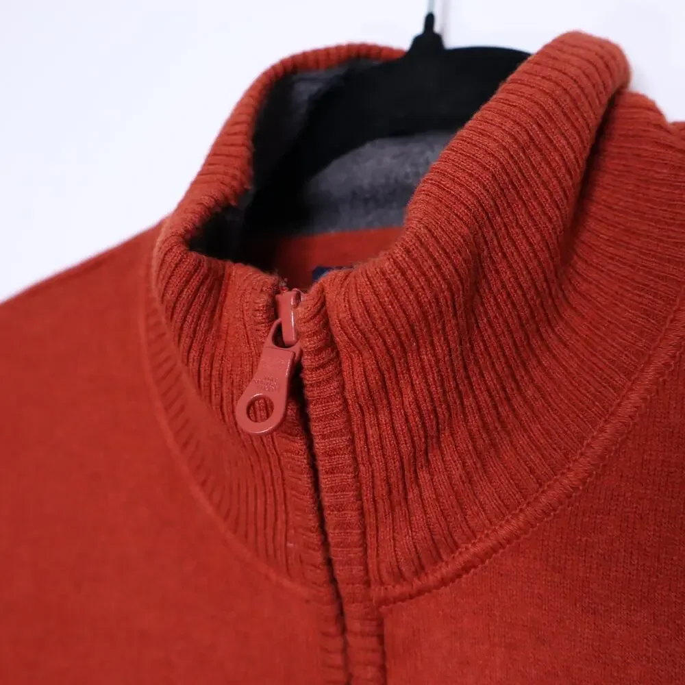 THE NORTH FACE All-Mountain 1/4 Zip Wool Sweater Pullover Red Orange Men's M